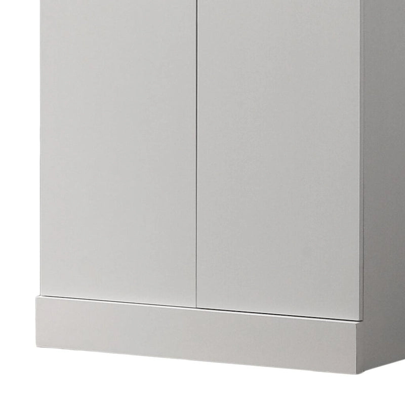 White 60-Inch Modern Double Door Storage Cabinet with Adjustable Shelves