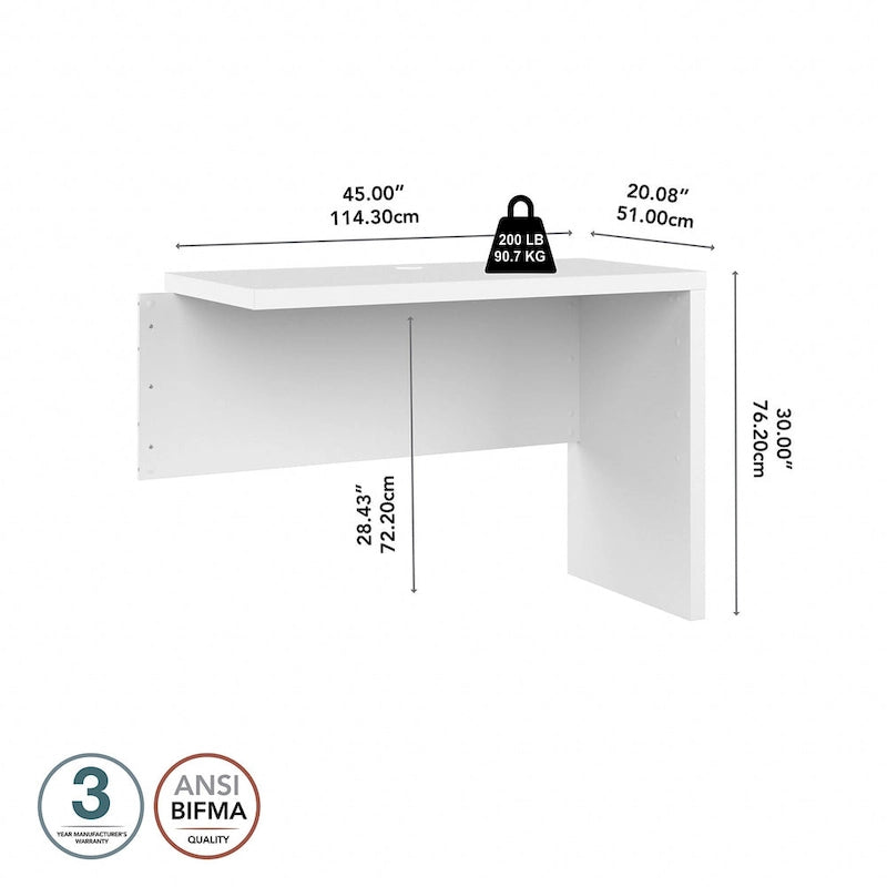 42-Inch L-Shaped Desk Return Bridge for Home Office Workstation