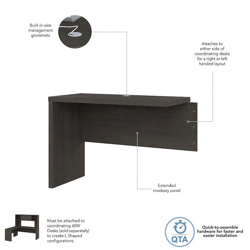 42-Inch L-Shaped Desk Return Bridge for Home Office Workstation