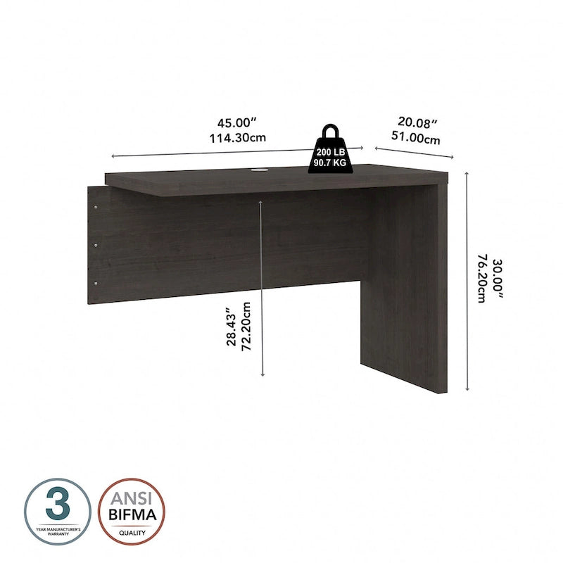 42-Inch L-Shaped Desk Return Bridge for Home Office Workstation