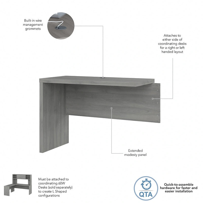 42-Inch L-Shaped Desk Return Bridge for Home Office Workstation