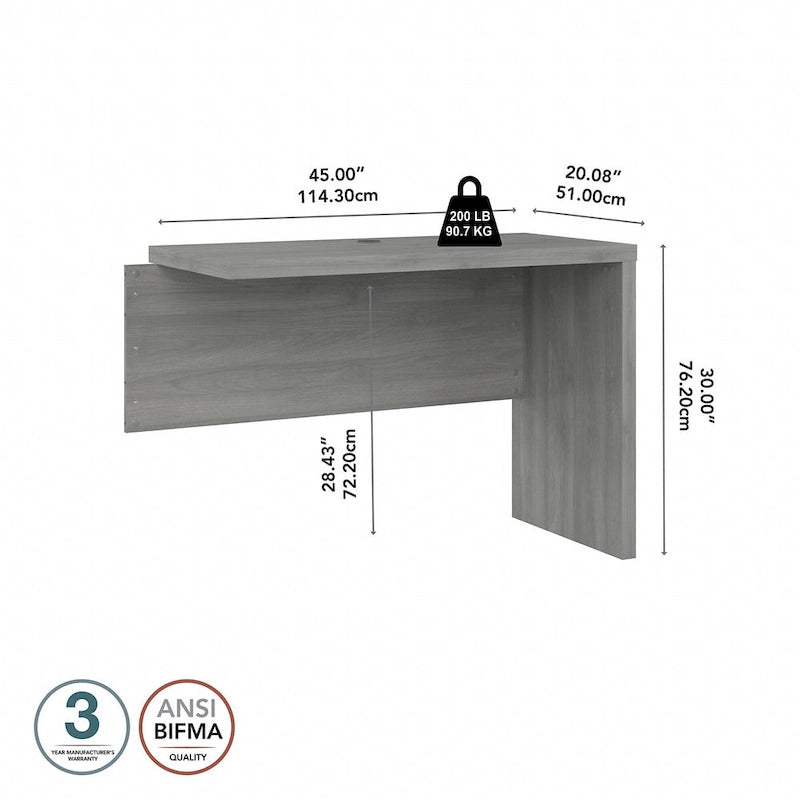 42-Inch L-Shaped Desk Return Bridge for Home Office Workstation