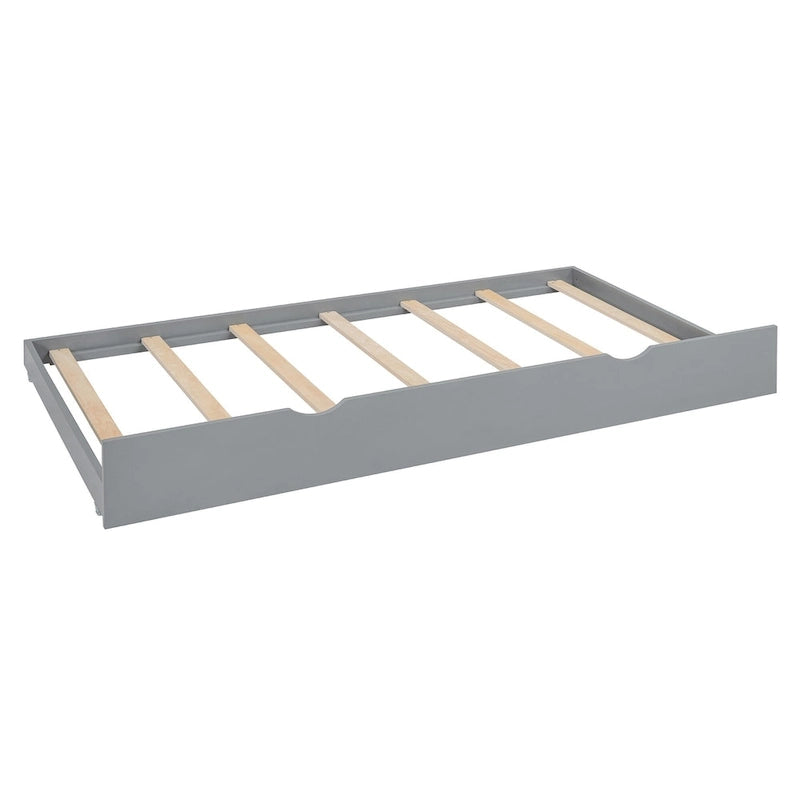 Full Size Daybed with Storage Cabinet and Shelf Solid Wood Bed Frame