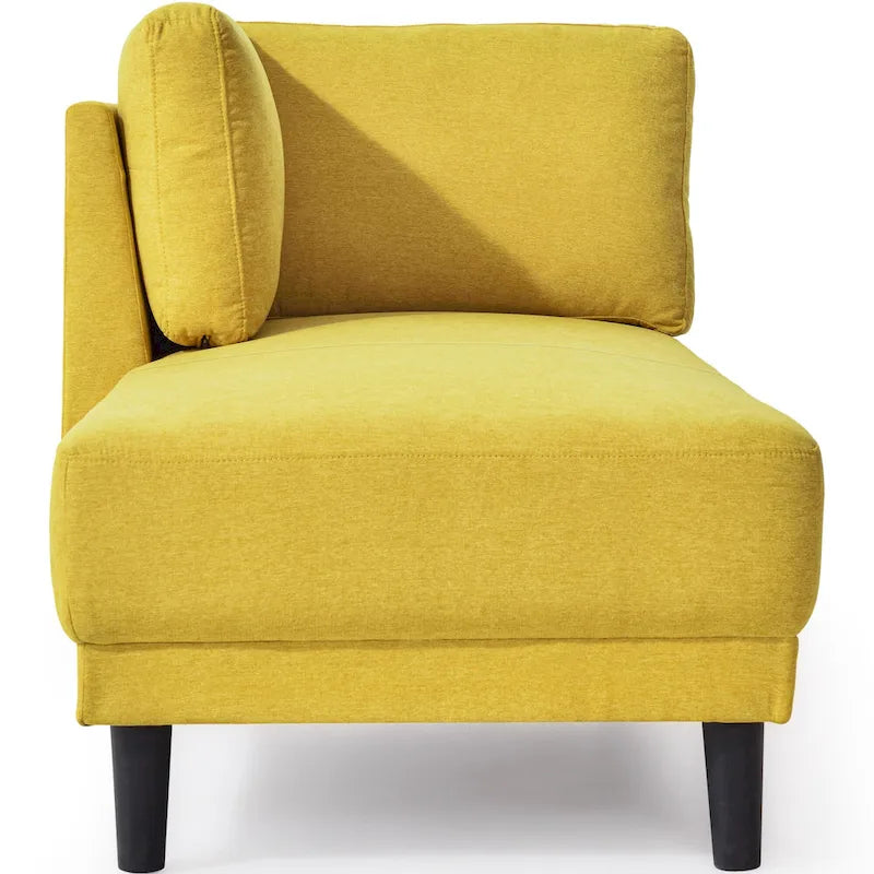 Chaise longue d'angle en lin avec accoudoir, fauteuil d'appoint moderne rembourré