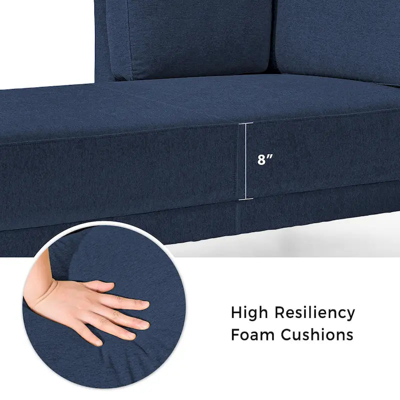 Chaise longue d'angle en lin avec accoudoir, fauteuil d'appoint moderne rembourré