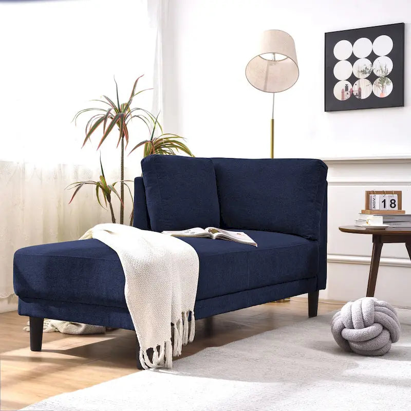 Chaise longue d'angle en lin avec accoudoir, fauteuil d'appoint moderne rembourré