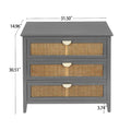 3-Drawer Bachelors Chest Cabinet with Hollow-Carved, Natural Rattan, American Furniture, Suitable for Bedroom, Living room