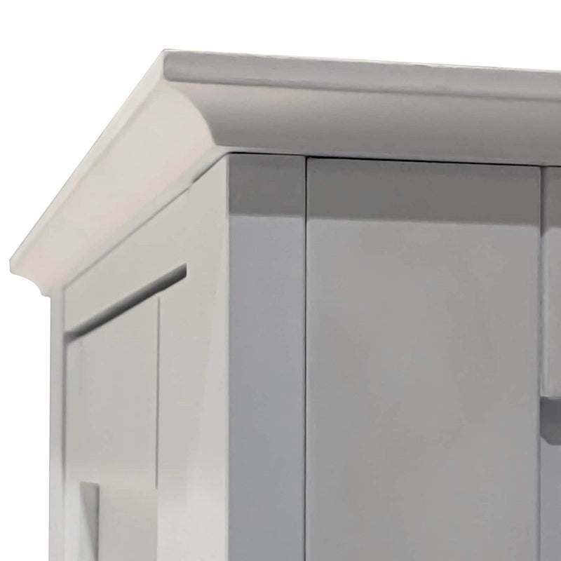 5-Tier Narrow Freestanding Bathroom Storage Cabinet with 2 Shutter Doors