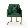 Modern Tufted Glam Velvet Accent Chair with Gold Iron Frame