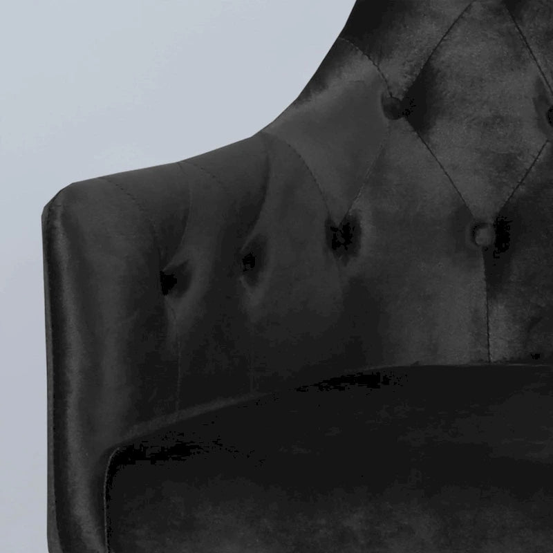 Modern Tufted Glam Velvet Accent Chair with Gold Iron Frame