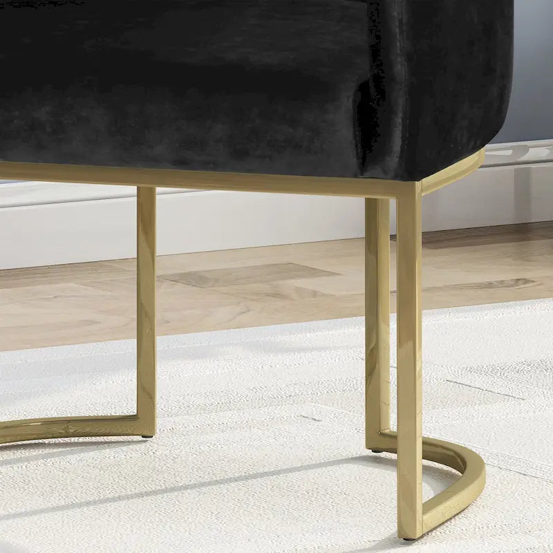 Modern Tufted Glam Velvet Accent Chair with Gold Iron Frame
