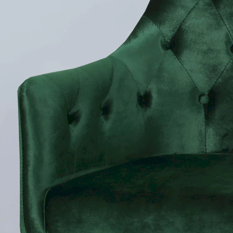 Modern Tufted Glam Velvet Accent Chair with Gold Iron Frame