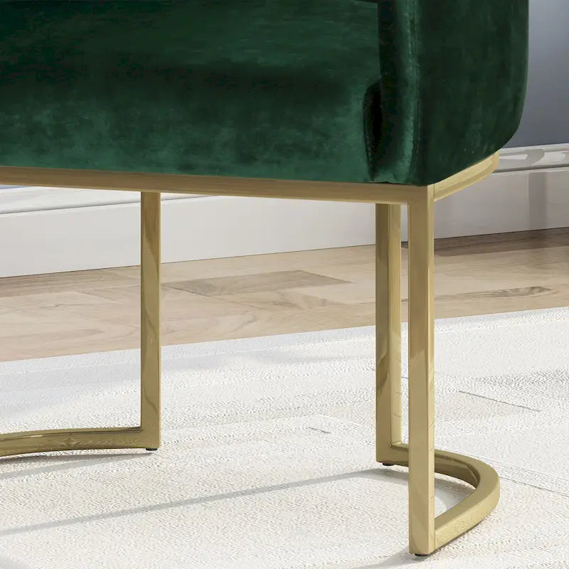 Modern Tufted Glam Velvet Accent Chair with Gold Iron Frame