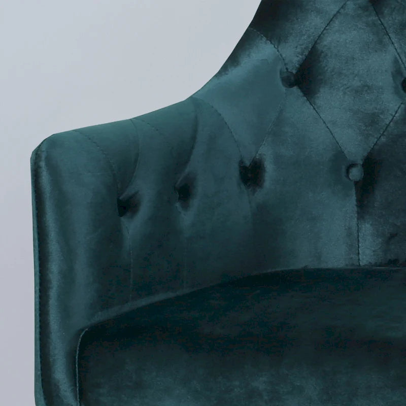 Modern Tufted Glam Velvet Accent Chair with Gold Iron Frame