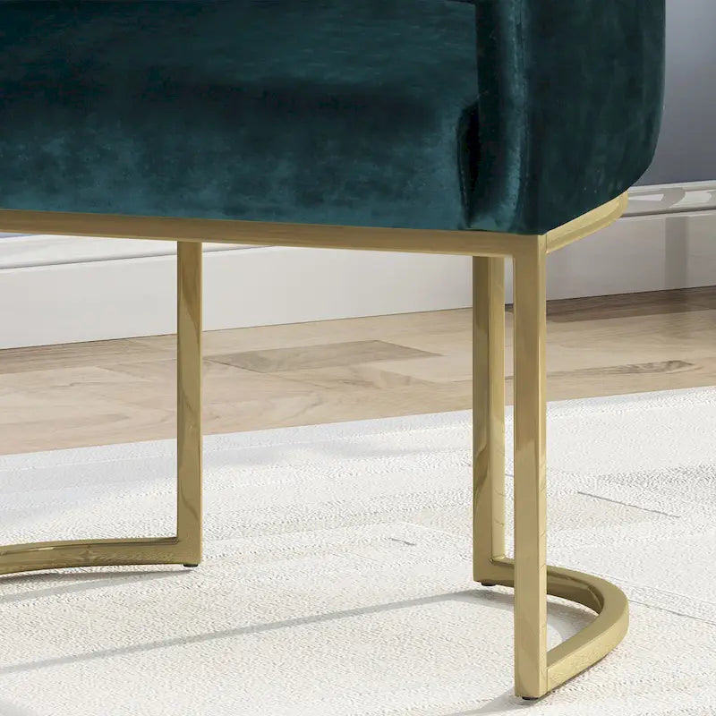 Modern Tufted Glam Velvet Accent Chair with Gold Iron Frame