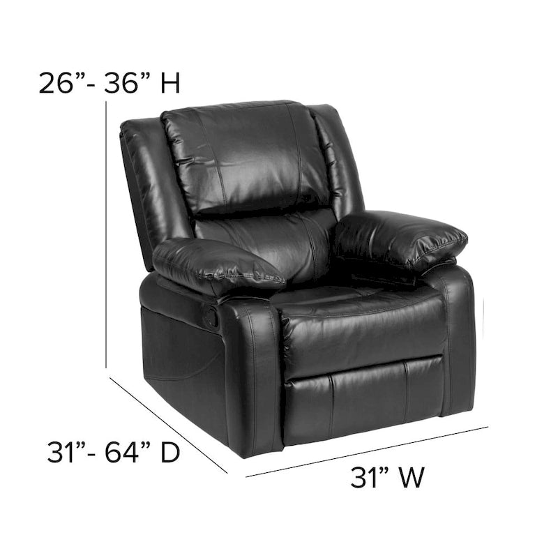 Pillow Back Leathersoft Recliner Chair with Plush Arms
