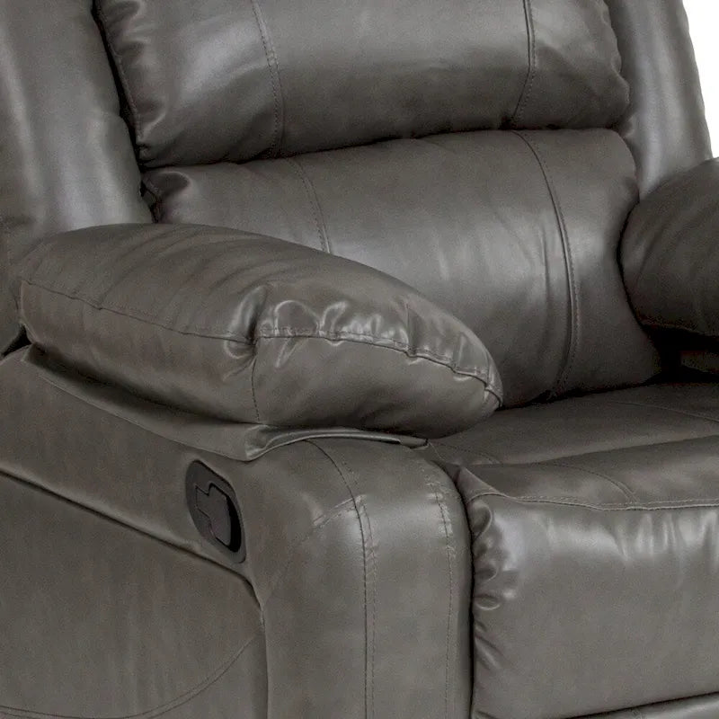 Pillow Back Leathersoft Recliner Chair with Plush Arms