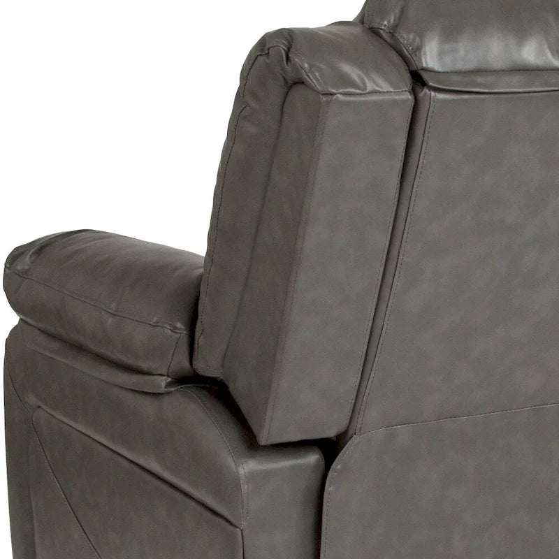 Pillow Back Leathersoft Recliner Chair with Plush Arms