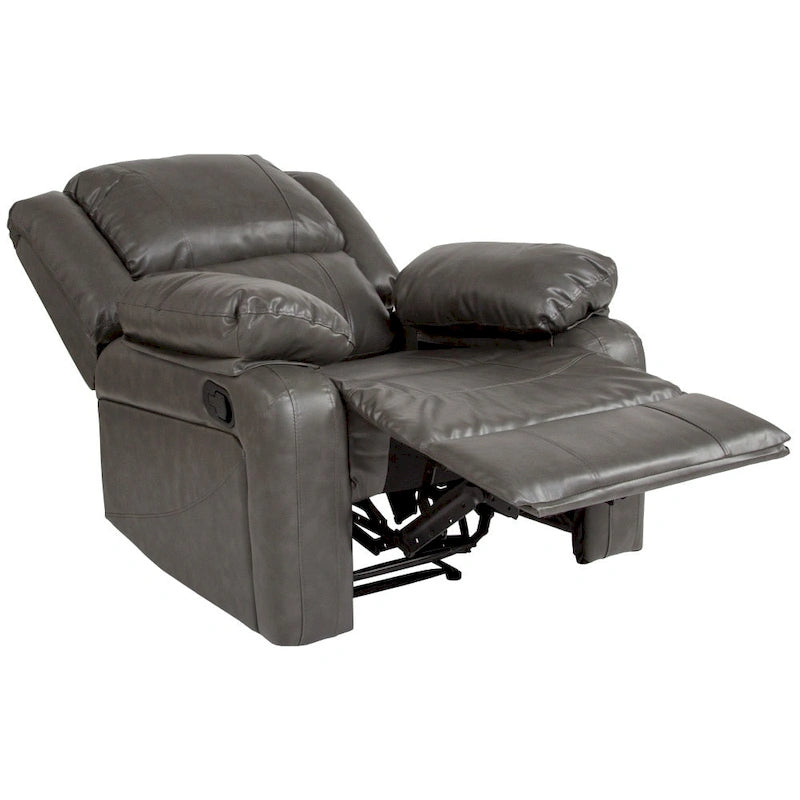 Pillow Back Leathersoft Recliner Chair with Plush Arms