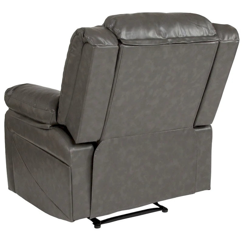Pillow Back Leathersoft Recliner Chair with Plush Arms