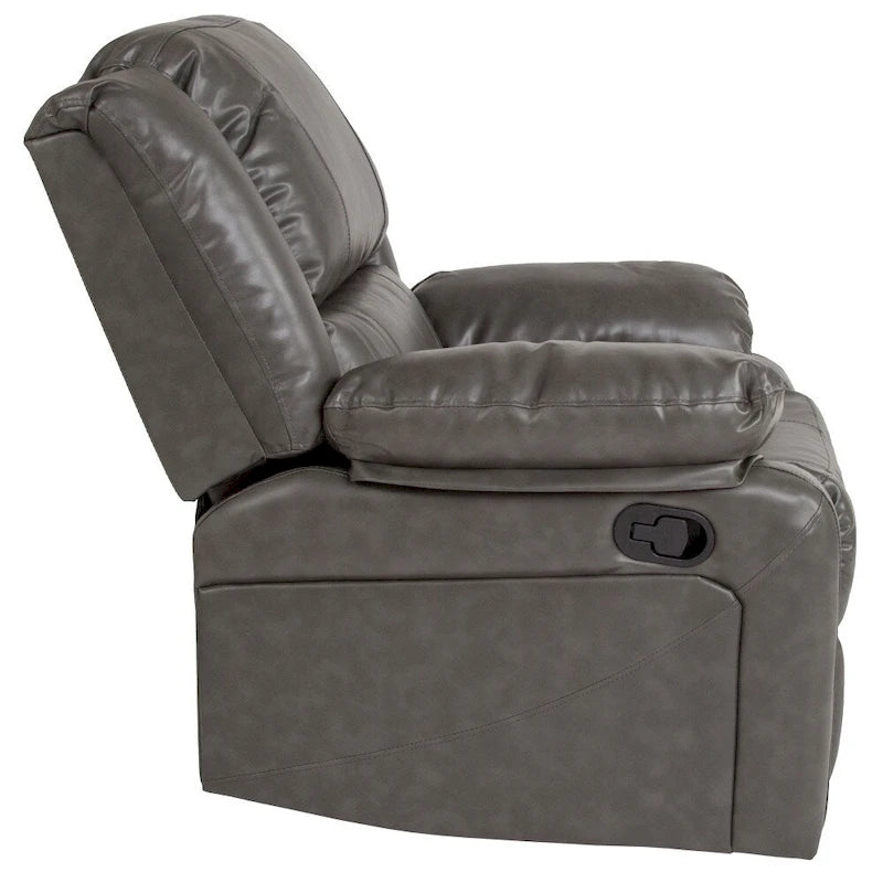 Pillow Back Leathersoft Recliner Chair with Plush Arms