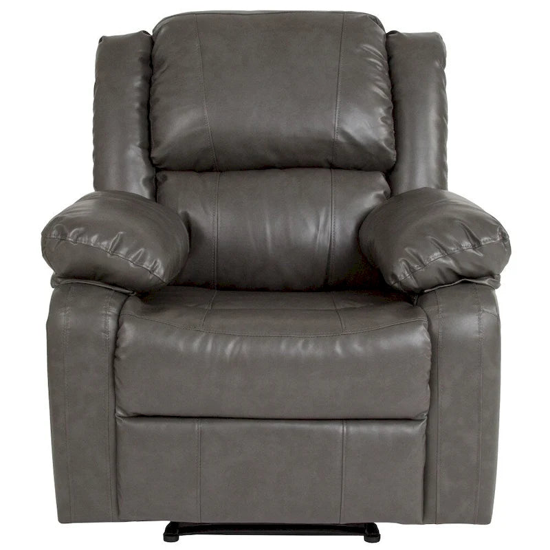 Pillow Back Leathersoft Recliner Chair with Plush Arms