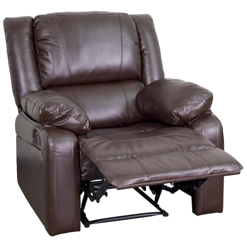 Pillow Back Leathersoft Recliner Chair with Plush Arms