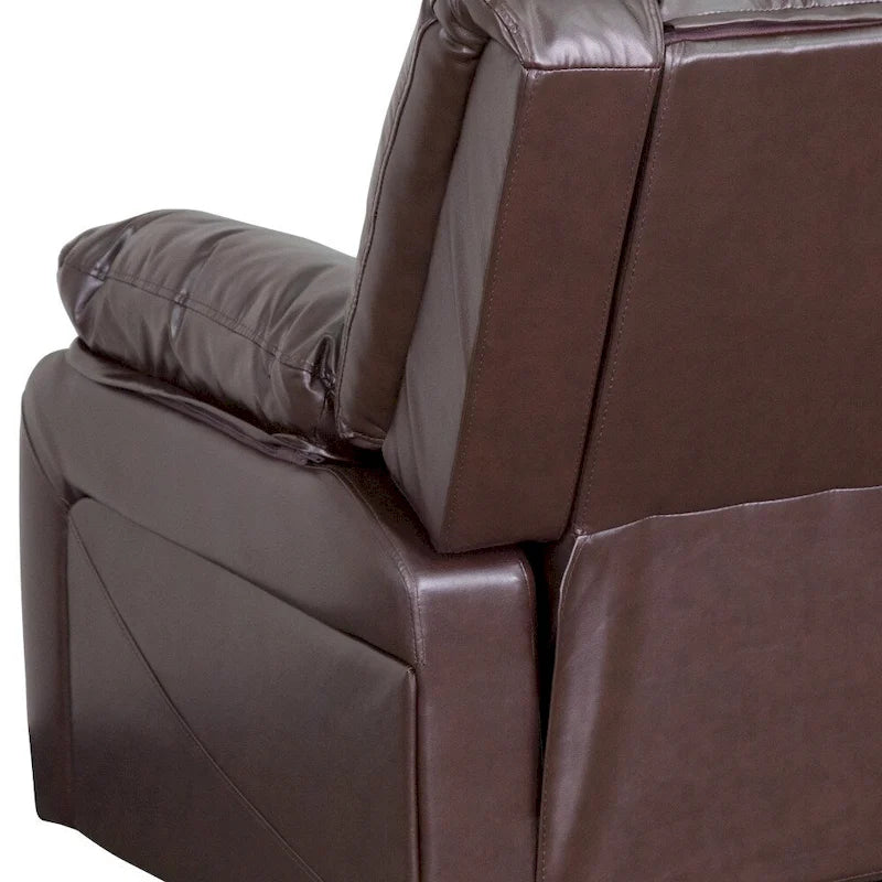 Pillow Back Leathersoft Recliner Chair with Plush Arms