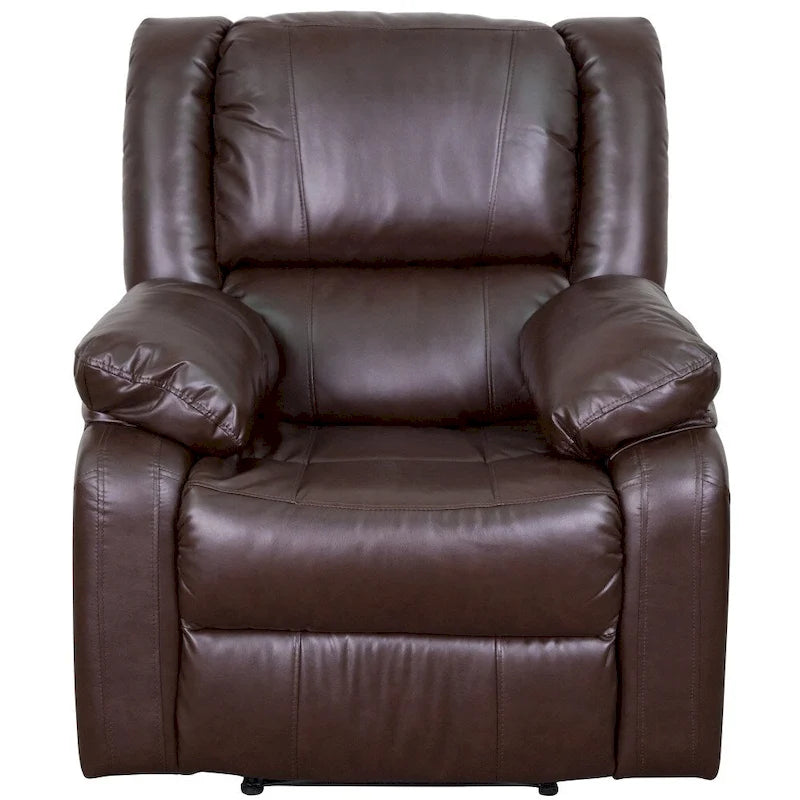 Pillow Back Leathersoft Recliner Chair with Plush Arms