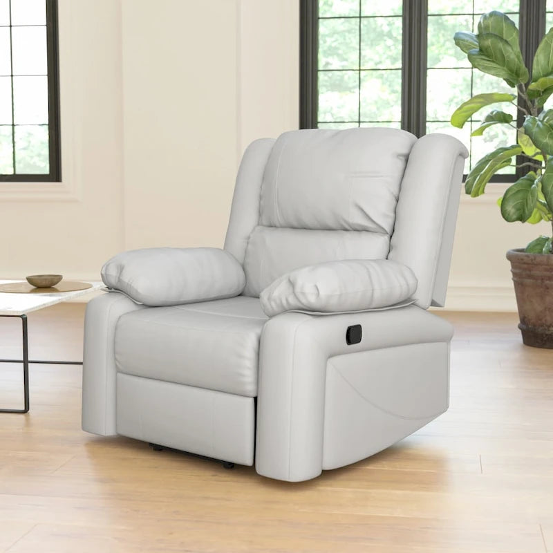 Pillow Back Leathersoft Recliner Chair with Plush Arms