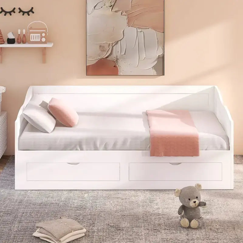 Twin Size Wooden Daybed with Storage Drawers