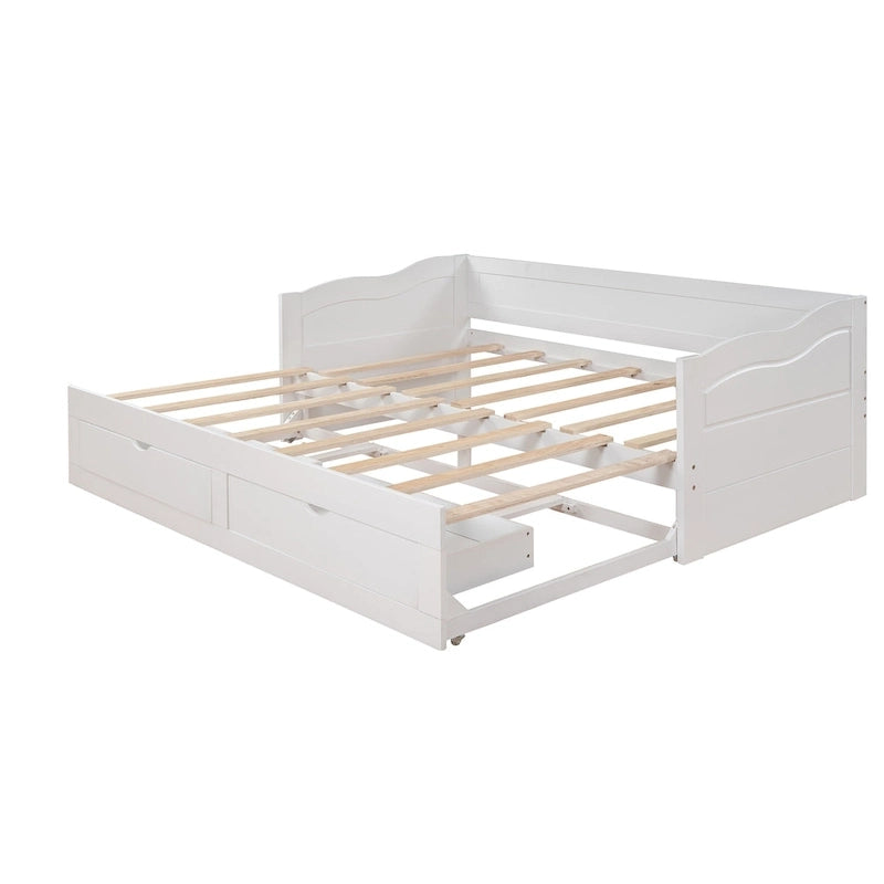 Twin Size Wooden Daybed with Storage Drawers