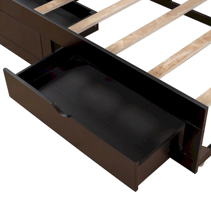 Twin Size Wooden Daybed with Storage Drawers