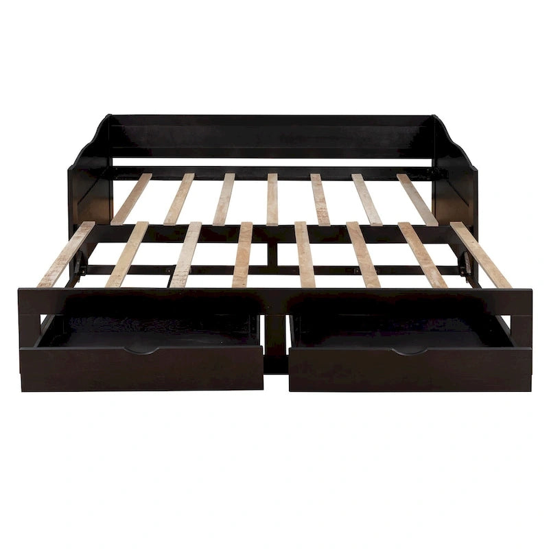 Twin Size Wooden Daybed with Storage Drawers