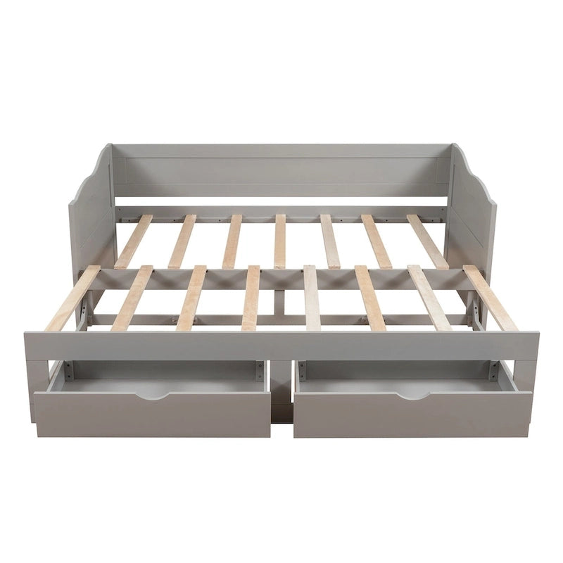 Twin Size Wooden Daybed with Storage Drawers