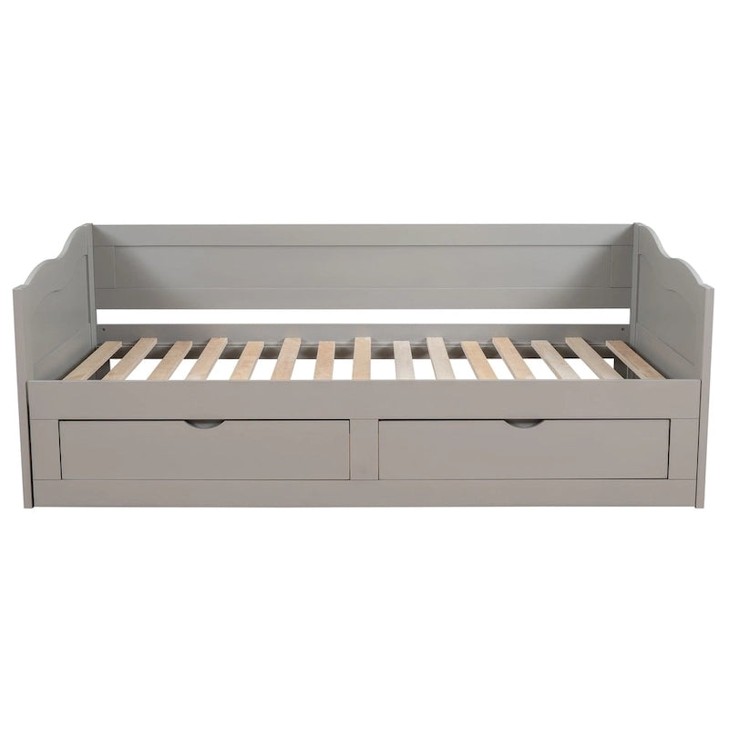 Twin Size Wooden Daybed with Storage Drawers