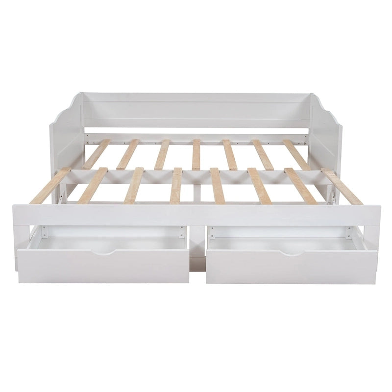 Twin Size Wooden Daybed with Storage Drawers