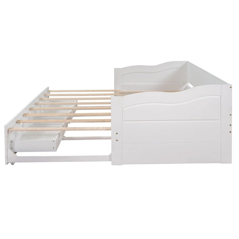 Twin Size Wooden Daybed with Storage Drawers