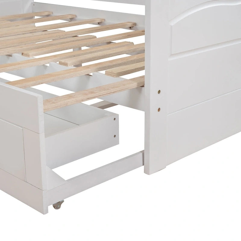 Twin Size Wooden Daybed with Storage Drawers