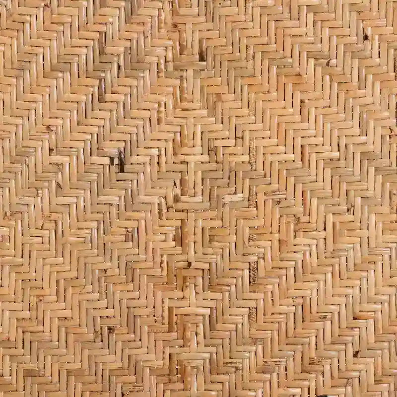 Modern Bohemian Natural Brown Rattan Bar Stool with Footrest