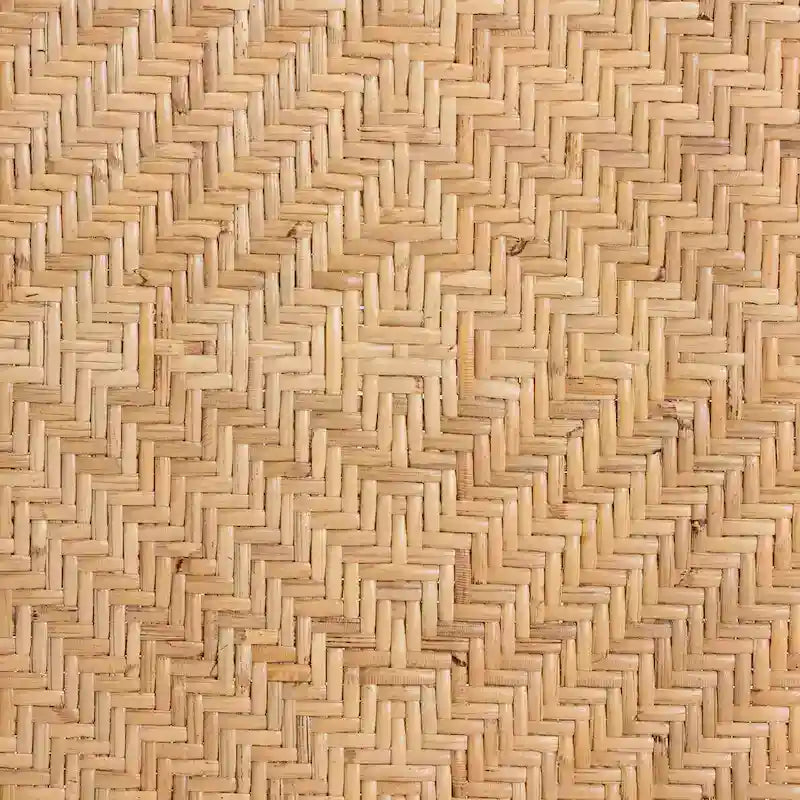 Modern Bohemian Natural Brown Rattan Bar Stool with Footrest