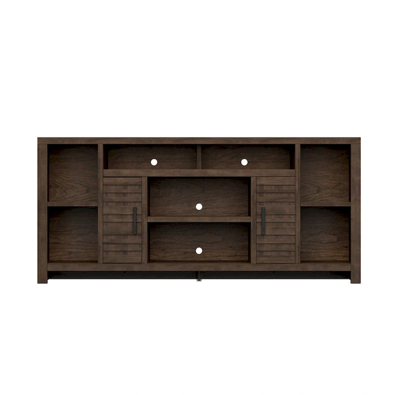 TV Stand Console 74 Inch for TVs up to 85 Inches Whiskey Finish Wood