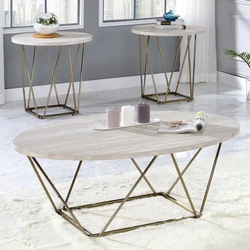 Ravine Marble Top Side Table