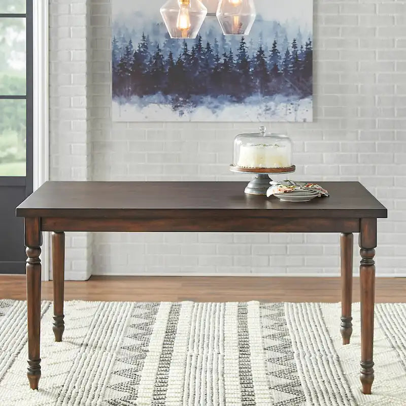 Table à manger avec pieds tournés, 29H x 60L x 36P pouces, trois options de couleur