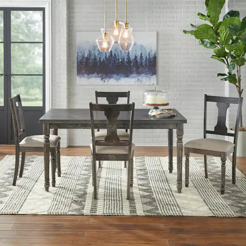 Dining Table with Turned Legs, 29H x 60W x 36D Inches, Three Color Options