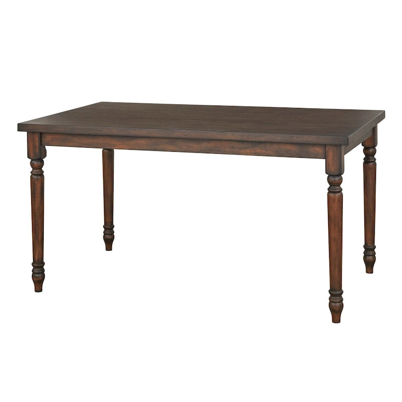 Dining Table with Turned Legs, 29H x 60W x 36D Inches, Three Color Options