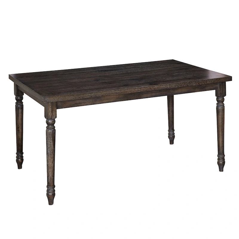 Dining Table with Turned Legs, 29H x 60W x 36D Inches, Three Color Options