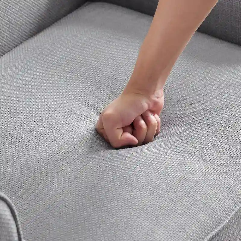 Fabric Loveseat Sofa with Rivet Accent Linen Upholstery