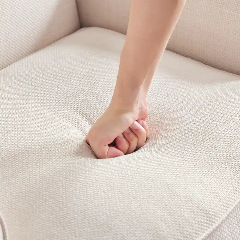 Fabric Loveseat Sofa with Rivet Accent Linen Upholstery