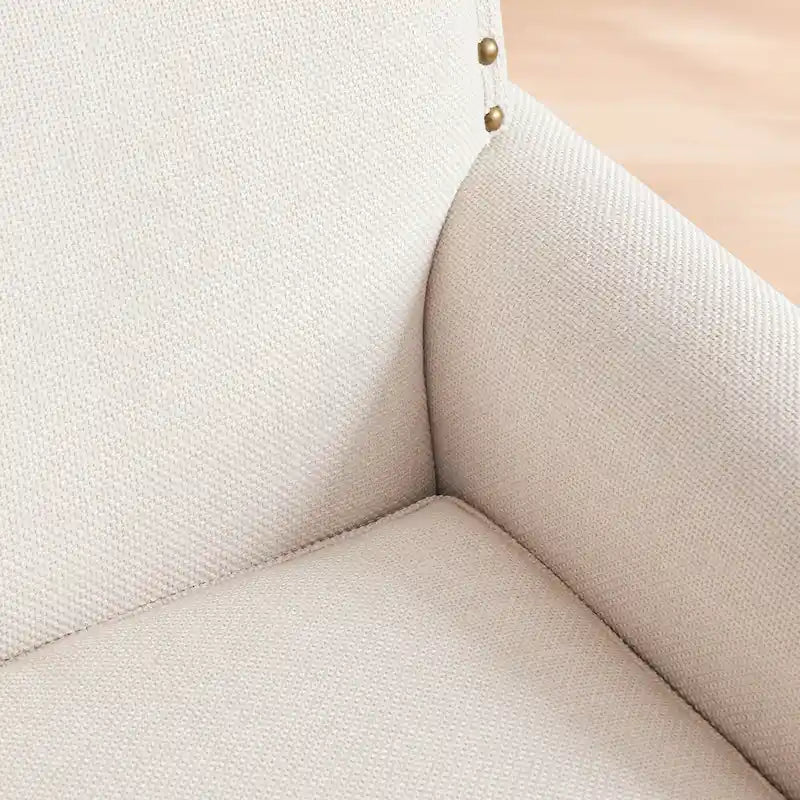 Fabric Loveseat Sofa with Rivet Accent Linen Upholstery